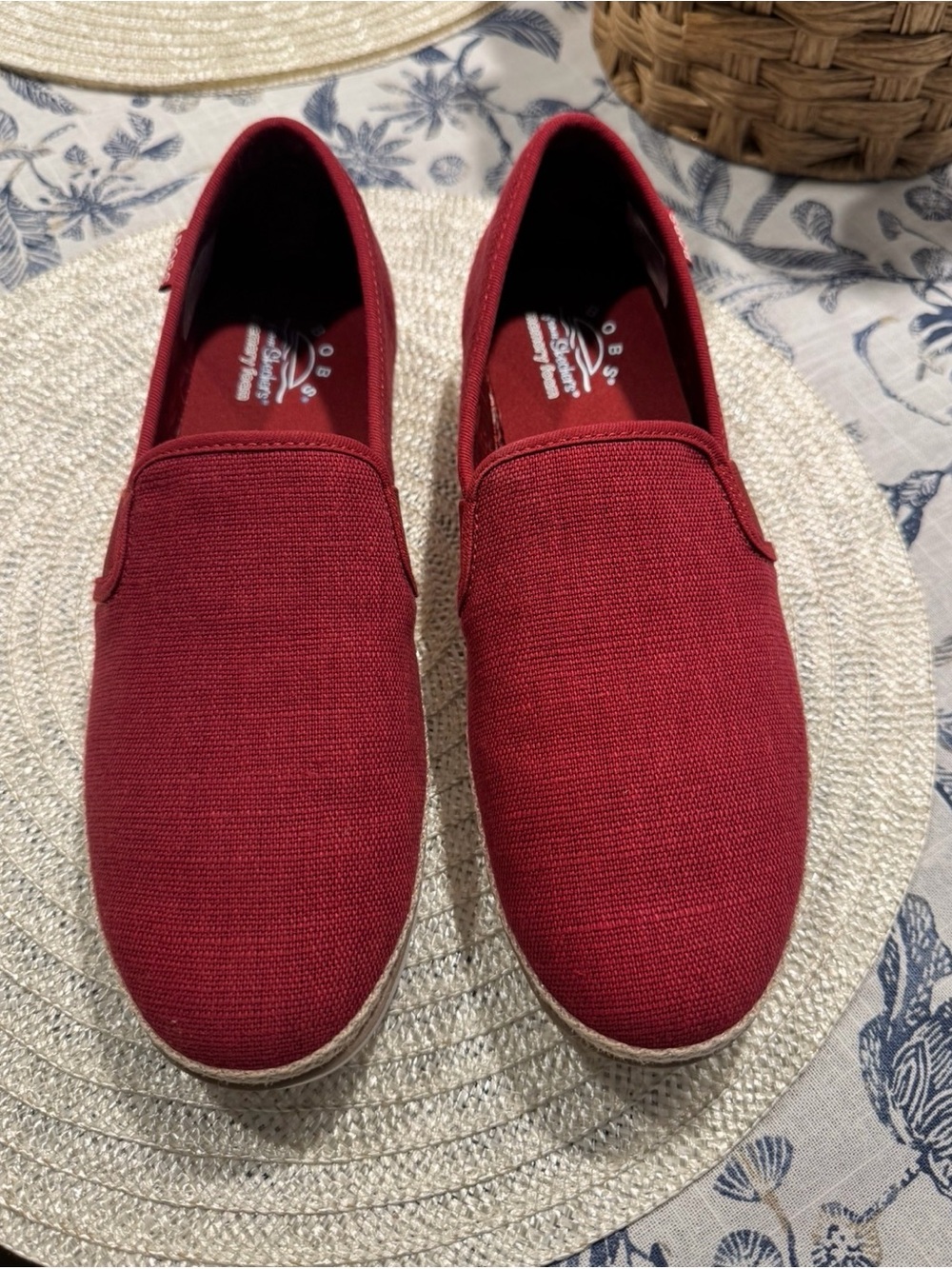 BOBS from Skechers Women's Red Canvas Slip-On Sneakers